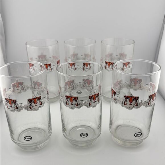Set of 6 vintage Esso glass - Picture 1 of 2